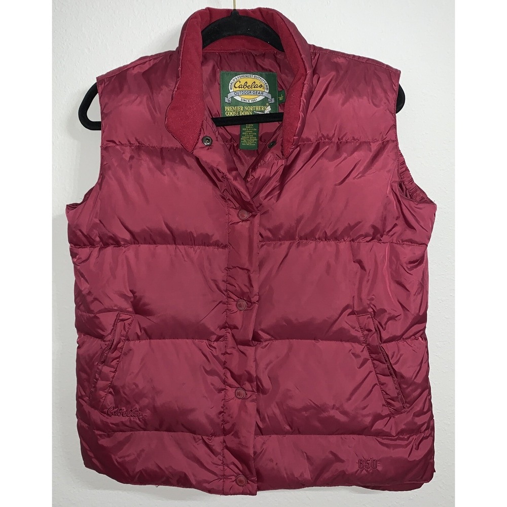 Cabela's‎ Premier 650 Goose Down Maroon Women's Vest Size Small